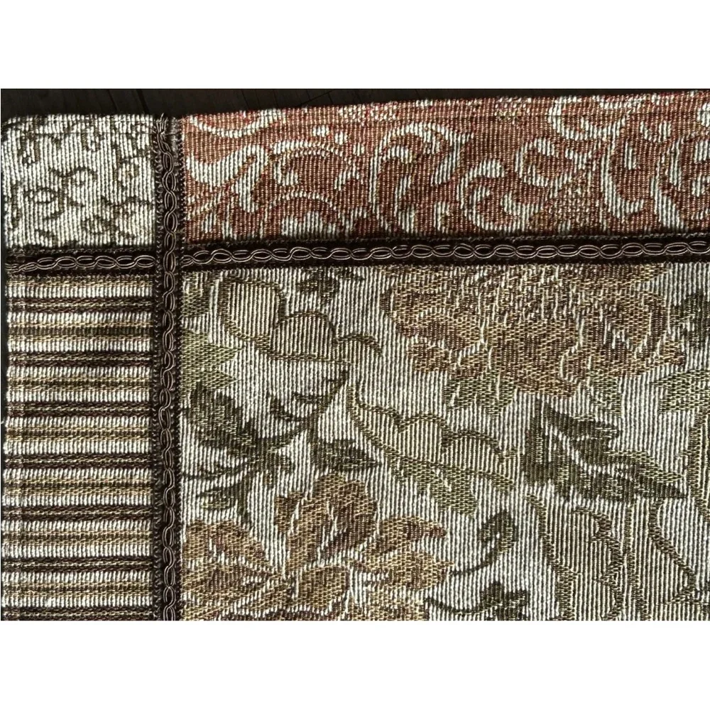 Vintage Tapestry Fall Placemats‎ Set Of 4 Beige Green and Rust Mixed Pattern EC